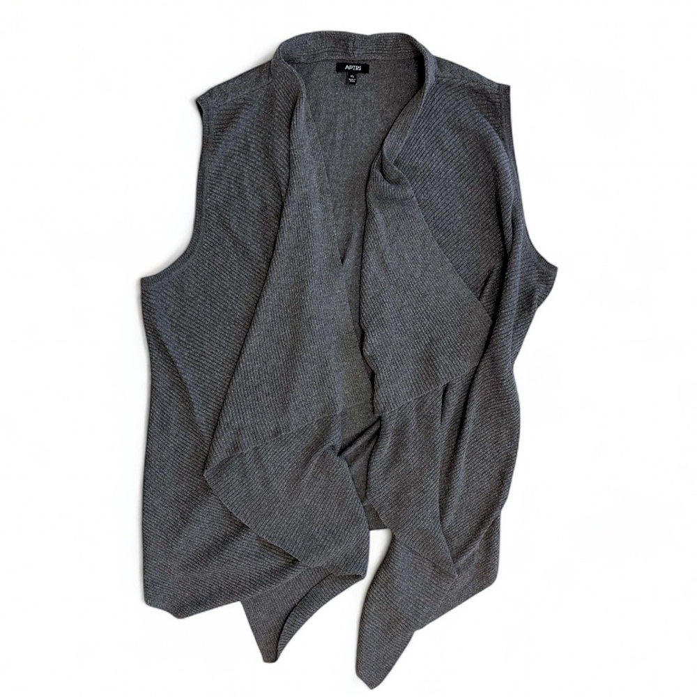 Apt. 9 Women’s Gray Sleeveless Drape Sweater Vest Size XL Soft